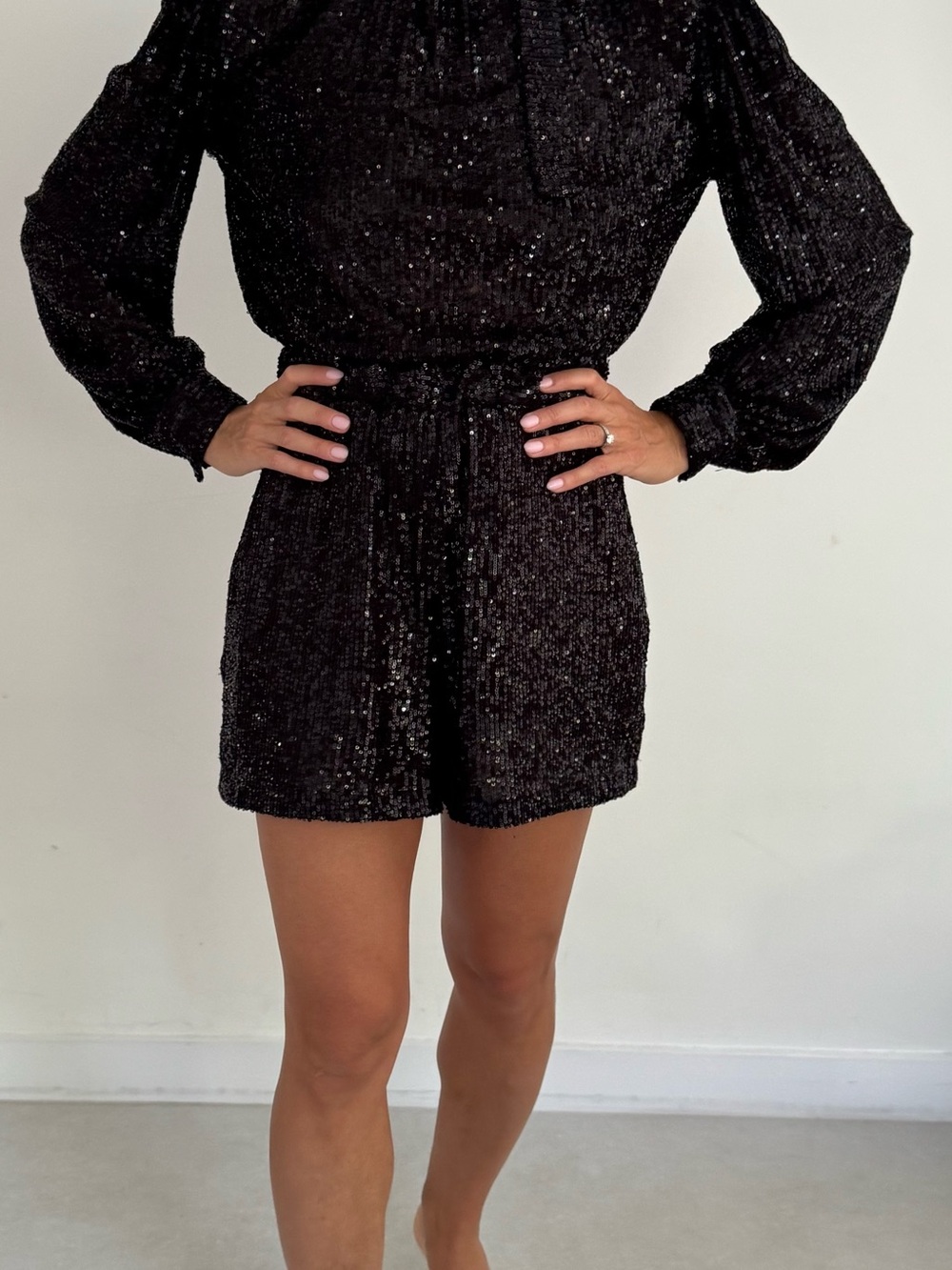 Maje Black Sequin Bermudas - Sparkle Short